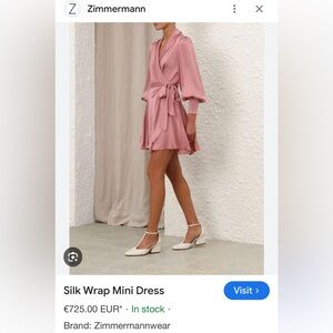 Silk Zimmerman long sleeve wrap dress